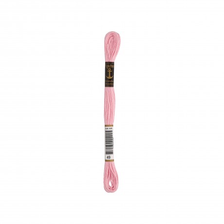 Meada de linha de bordar Anchor Stranded Cotton, filosele cor 49 rosa Meada de linha de bordar Anchor Stranded Cotton, filosele cor 49 rosa